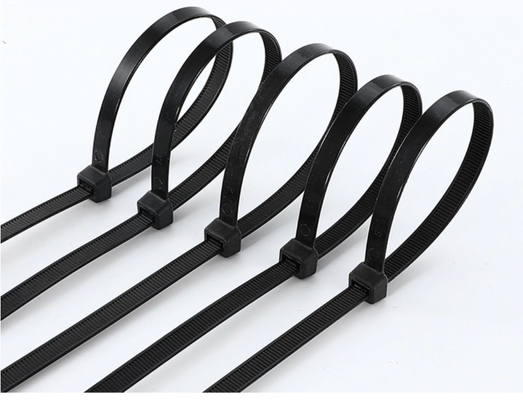 250 mm Zwart Zelfvergrendelend Plastic Cable Tie Pa66 Wegwerp Cable Wire Ties