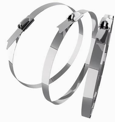 7.9*600mm zelfvergrendelende kabelband 304 316 roestvrij staal industriële kwaliteit metaal zip banden